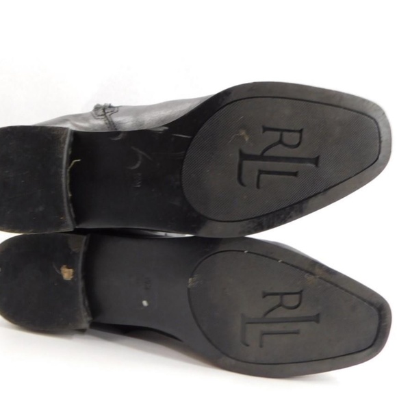 Ralph Lauren Tall Black Flat Boots Women Size 10 - Picture 5 of 11